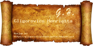 Gligorovics Henrietta névjegykártya